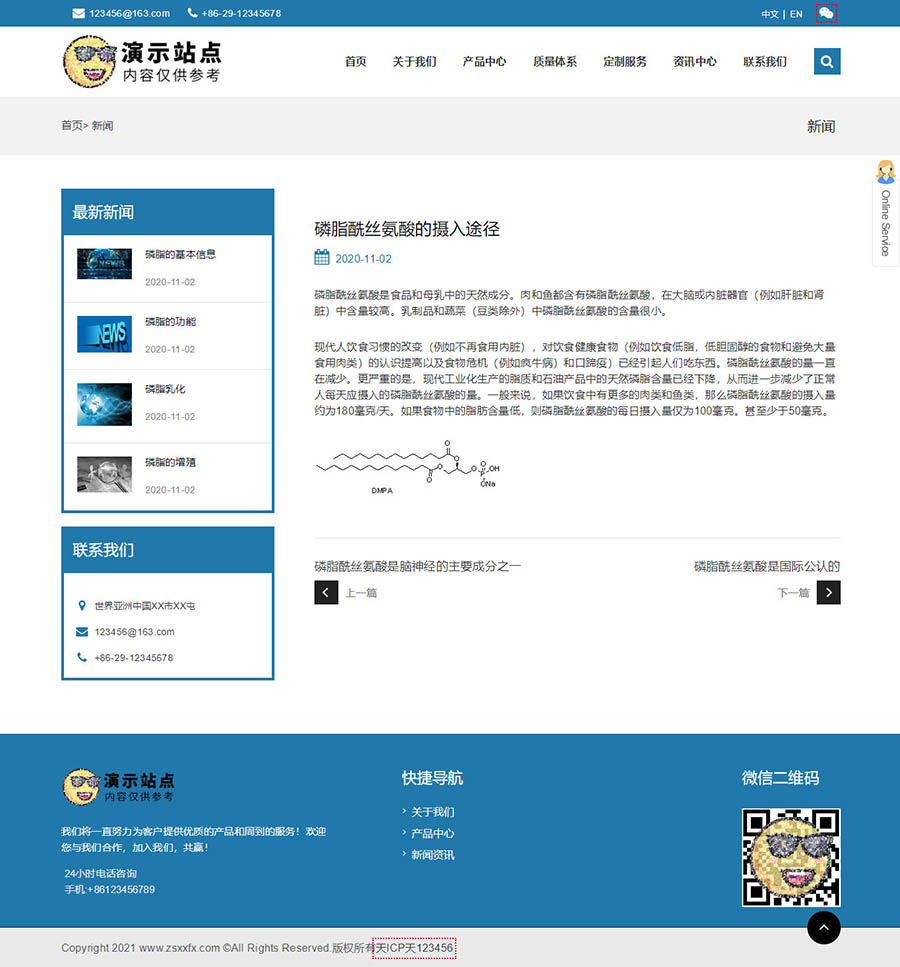 YR-emily双语外贸企业网站模板（适合产品服务展示或营销型公司网站制作）-悦然建站