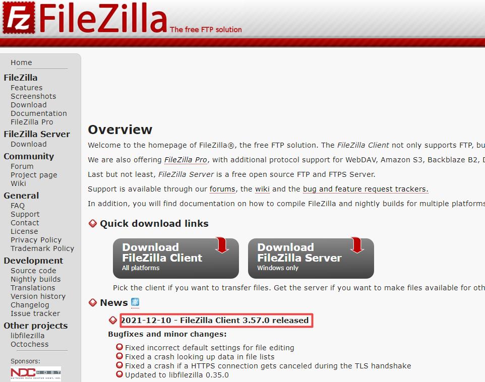悦然建站分享：FileZilla Client 3.57.0更新-悦然建站