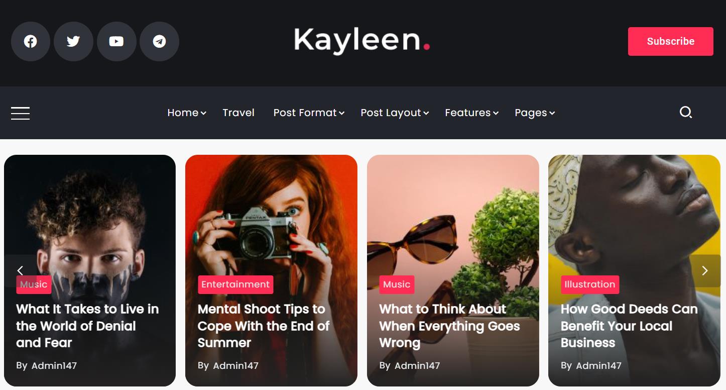 英文正版WordPress外贸建站主题模板-Kayleen 适合博客、杂志型企业建站-悦然wordpress建站